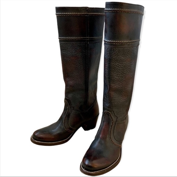 Frye- Sexy Tall dark brown boots genuine leather - Picture 2 of 10